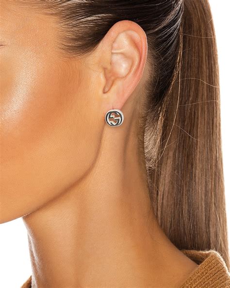 gucci earrings interlocking g|gucci britt silver drop earrings.